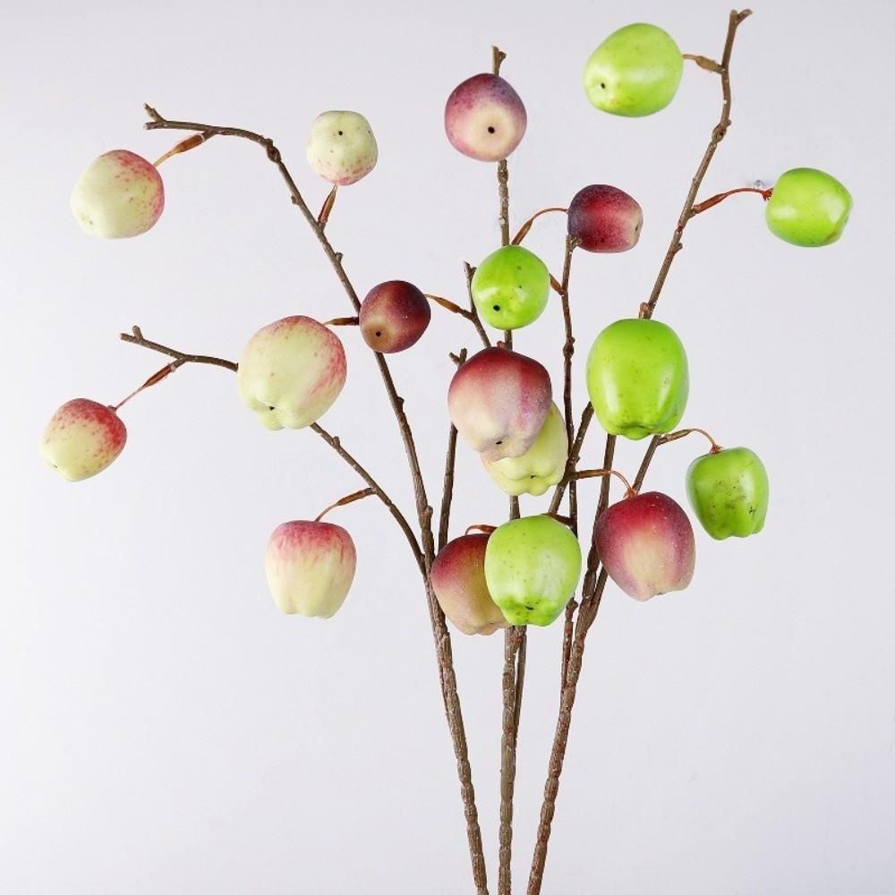 6 Fruit Artificial Fruit Branch Plastic Long Branches Simulation Red Delicious Handmade Realistic Fake Plants Wedding Decor