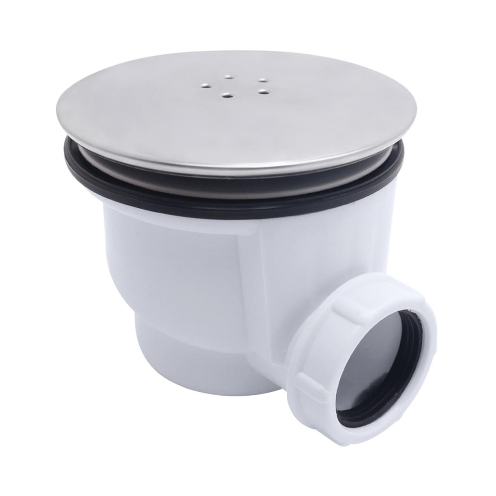 Low Profile Shower Drain Trap Replacement Bathroom Tray Waste Drain Trap Shower Base Drain for Side Outlet Drain