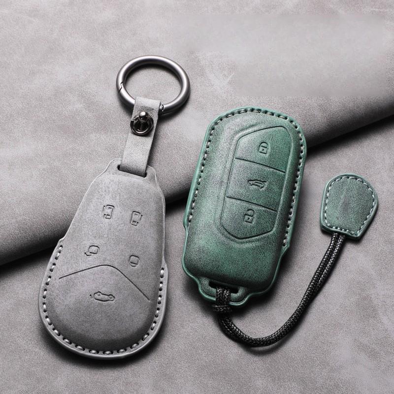 Car Remote Key Case Cover For VOYAH Free Dream PHEV i-Land 2025 Sheep Suede Key Case Shell Fob Protective Keychains Accessories