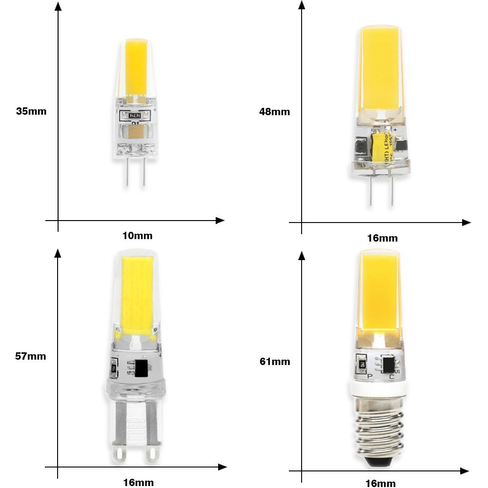 Dimmable G4 G9 E14 LED Bulb COB Replace Halogen Lamps Bulb AC DC 12V 220V Candle Light For Crystal Chandelier Spotlight Lighting