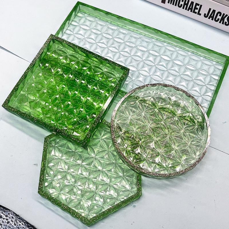 DIY-Schale Silikonharzform Runde Form Epoxidharz Gießform Schmuckbehälter Ring Schmuckstück Aufbewahrungsplatte Form