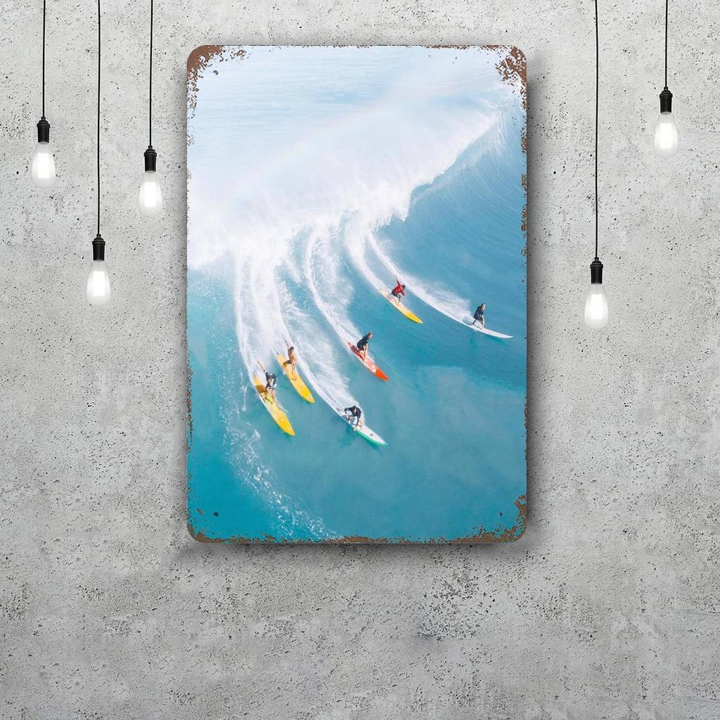 surfing Vintage Metal Tin Signs Posters Decor Retro Metal Plaque Wall Art Decor for Garage Bar