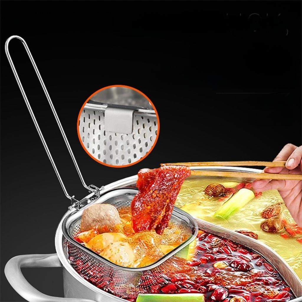 Ustensiles de Cuisine Cuillère Passoire en Maille Réutilisable Panier Filtre à Frire Panier pour Cuisson des Pâtes Outil de Cuisine
