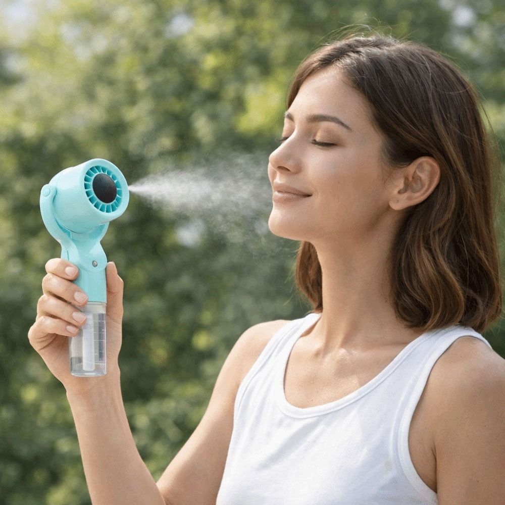 Hand Held Water Spray Mist Fan 3 Speed Fast Cooling Fan Handheld Spray Fan Summer Supplies