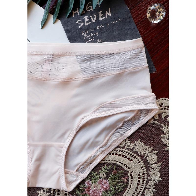 Large Hollow Briefs Mesh Mesh Mid Waist Women's Underwear Women's Ice Knickers Silk Lifting Buttocks Comfortable Women's Triangle Panties