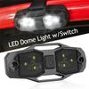 White For UTV 4WD For Can-Am For Polaris For RZR Compatible LED Roll Cage Utility Light Switch Dome Light Roll Bar Mount