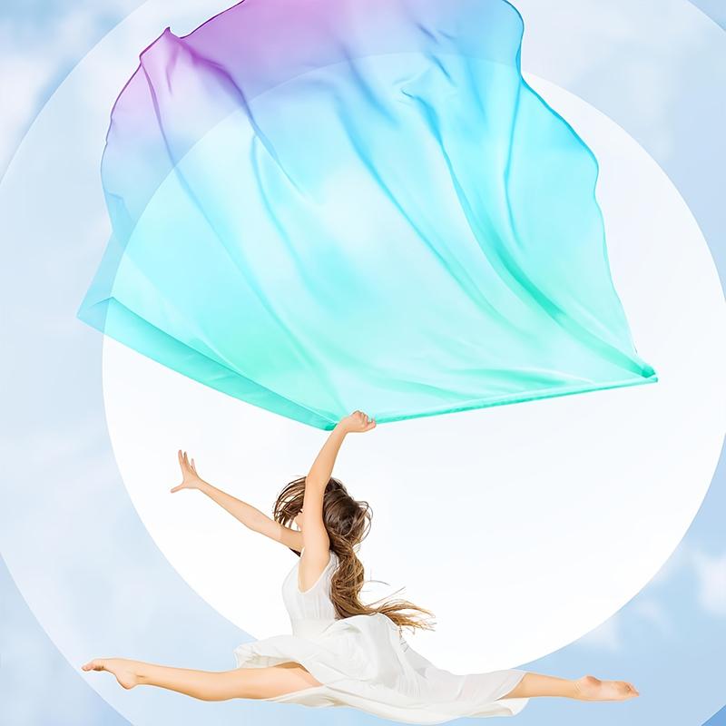 1PC Vibrant Gradient Fan Scarf Fitness Guard Flag Praise Dance Flags Vibrant Dancewear 190x140cm