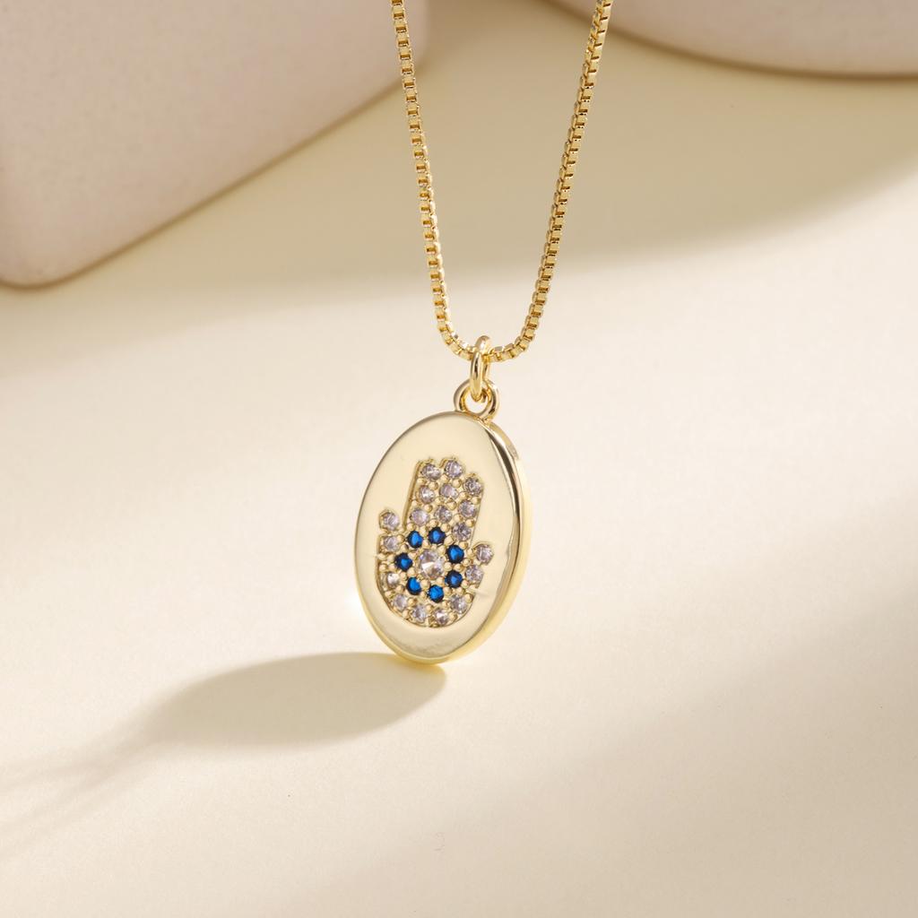 Nidin Fashion Necklace Lucky Hamsa Hand Evil Eye Pendant For Women Men Colorful Enamel Turkish Protection Amulet Jewelry Gifts