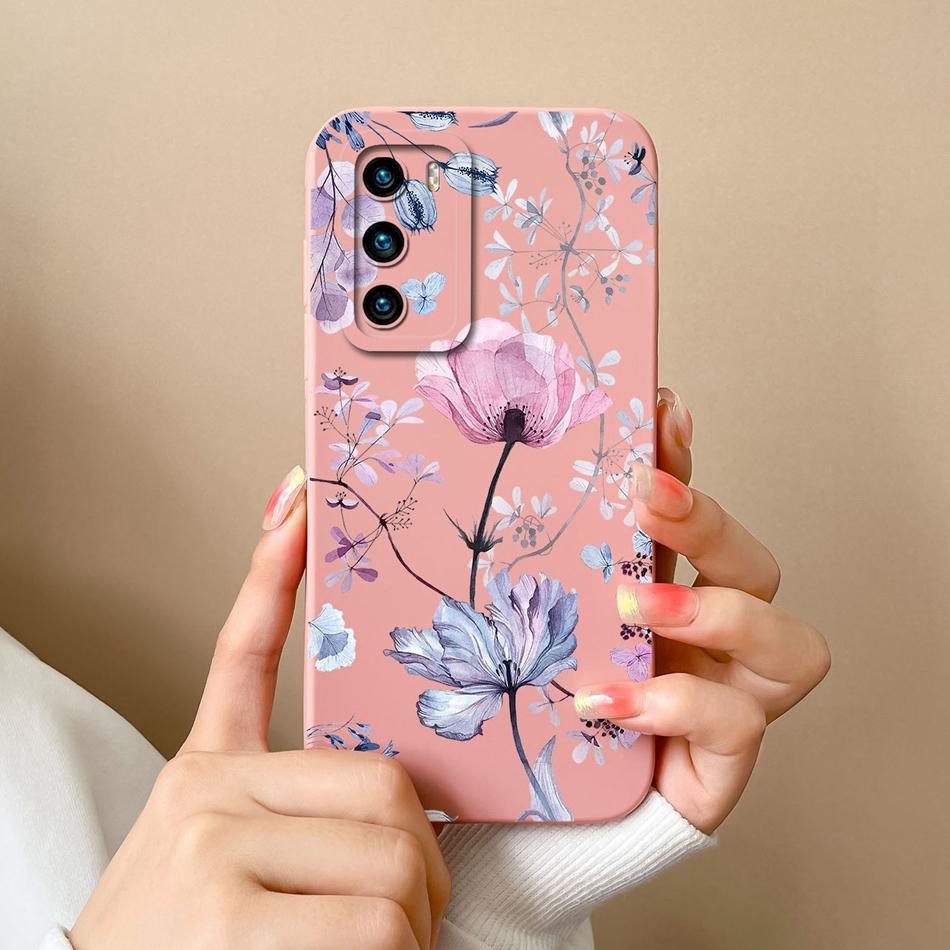 For Huawei P40 Pro Case Cute Cat Soft Liquid Silicone Full Coverage Anti Drop Bumper For HuaweiP40 P 40 P40Pro Candy Funda Shell