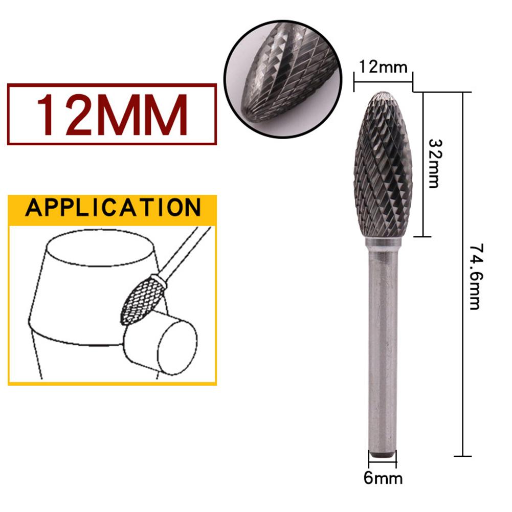 Double Slot File 12mm Rotary File High-Speed Cutter Long Lifespan Tool Safe Operation Design Metal Fabrication