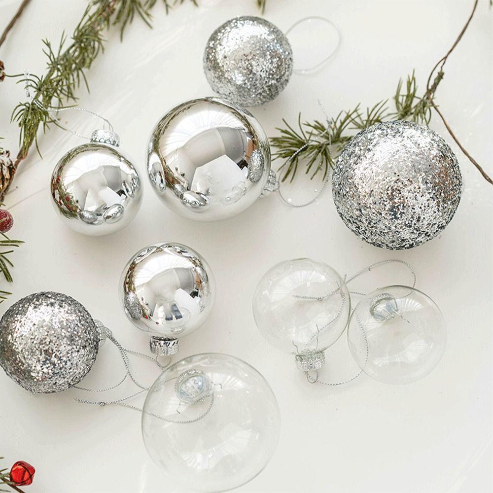 6 st DIY-tillbehör Glasjulgranskula set 6 cm Delikat julgranshänge Målad Kreativt Hängande prydnad Fest