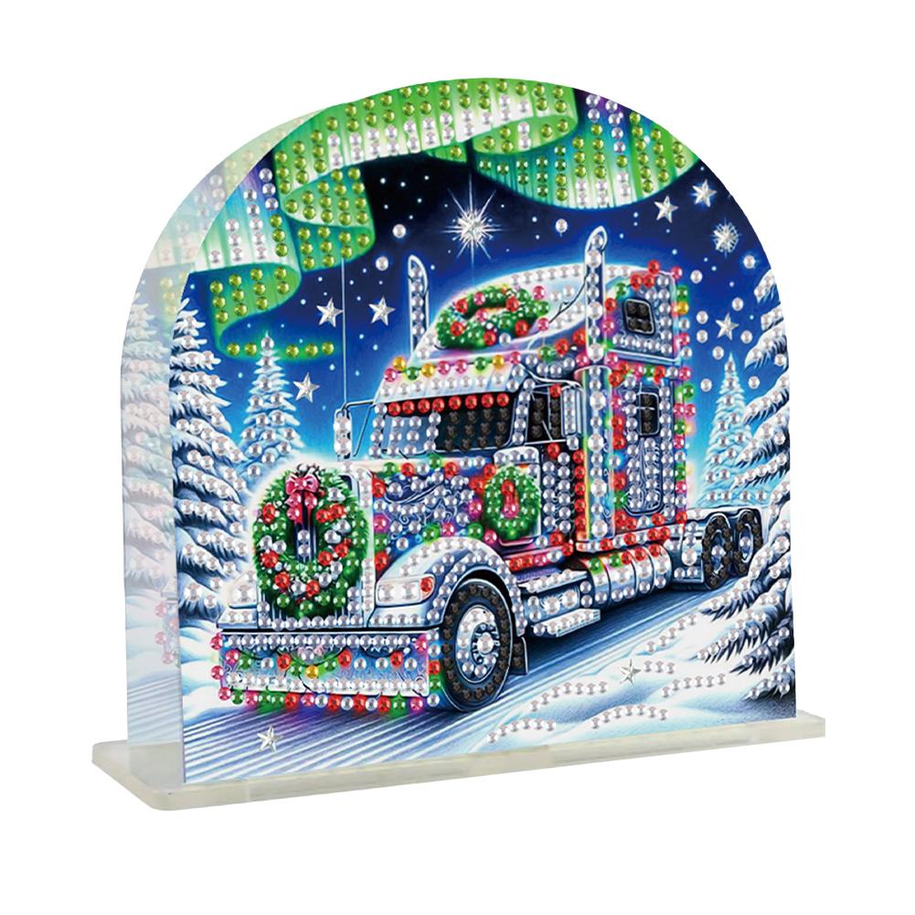 Diamond Painting Napkin Holder Rack Desktop Ornament Diamond Painting Tissue Storage Rack Acrylic Double Sided Xmas Table Decor