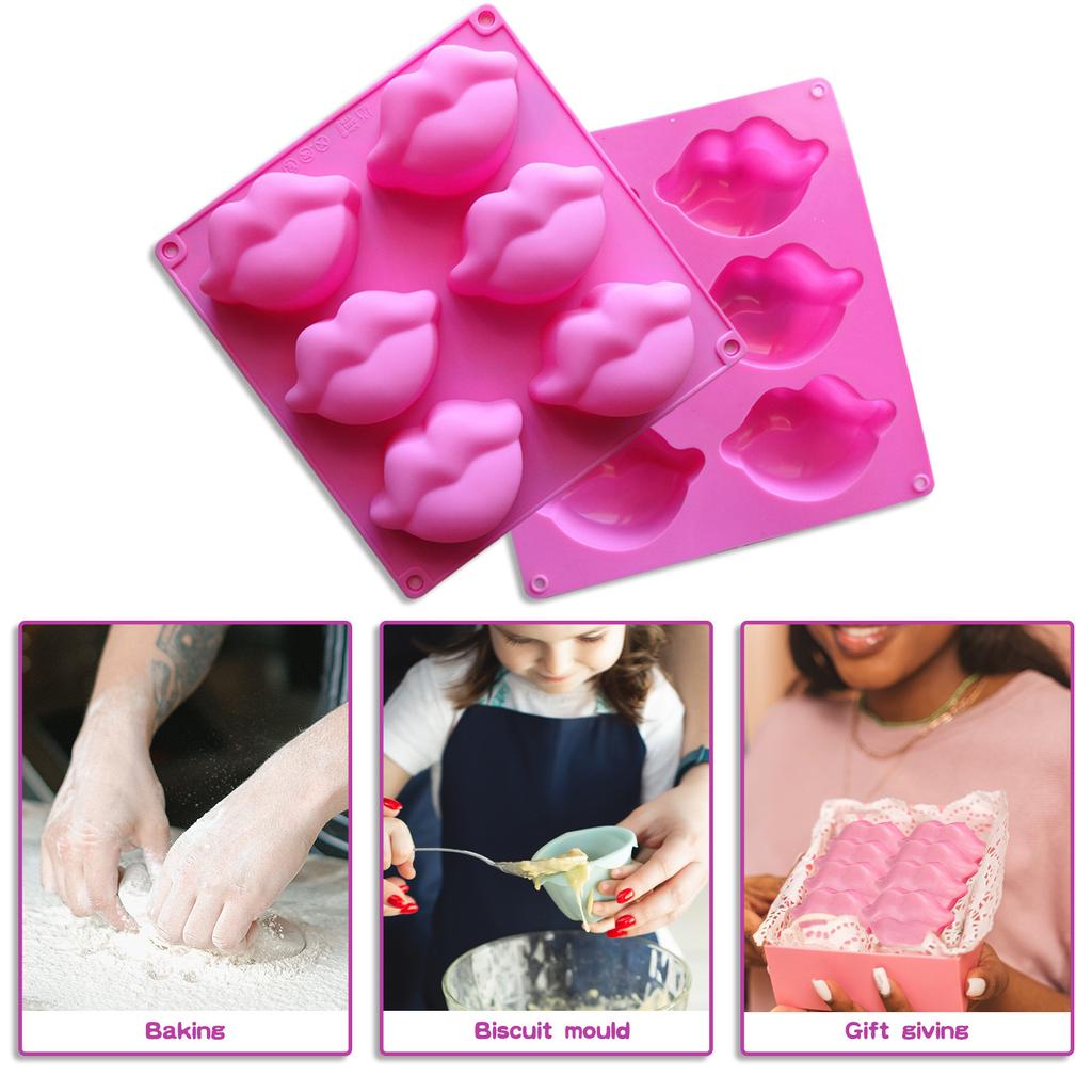 Hot Lips Cake S Silicone, Large 3D Sexy Red Lip Kisses Collection Silicone S, Baking 
