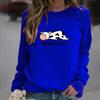 Women's Fashion Cow Printed O- Neck Long Sleeve Loosen Sweatershirt Top