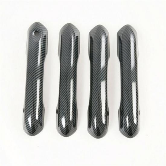 Carbon Fiber 4X Exterior Door Handle Cover Trim For Ford Explorer 2020 2021 2022