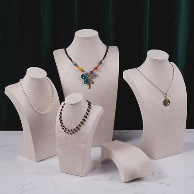 Flannel Necklace Display Stand - Portrait Model for Jewelry and Clavicle Chains