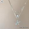 Starfish Shell Necklace Beach Vacation Style Pendant Necklace for Women Fashion Collarbone Chain Summer Sweet Jewelry Gift