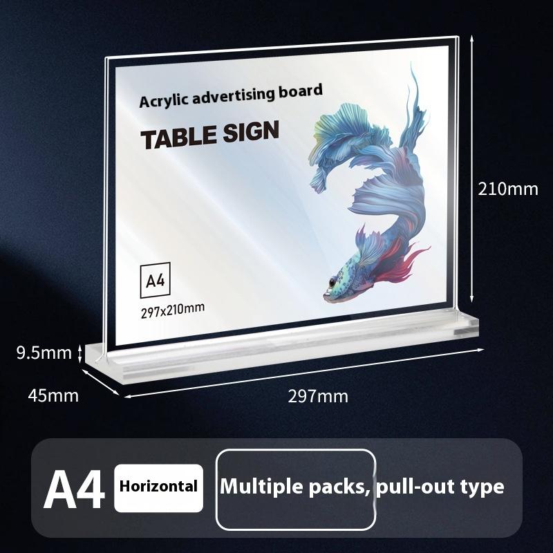 1PC Acrylic Sign Holder A4/A5/A6 Desk Display Stand Price Label Display Rack Menu Stand Holder Restaurant