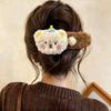 Haarspange im koreanischen Stil: Plüsch-Puddingbär-Entenschnabel – Großes, niedliches Make-up-Accessoire