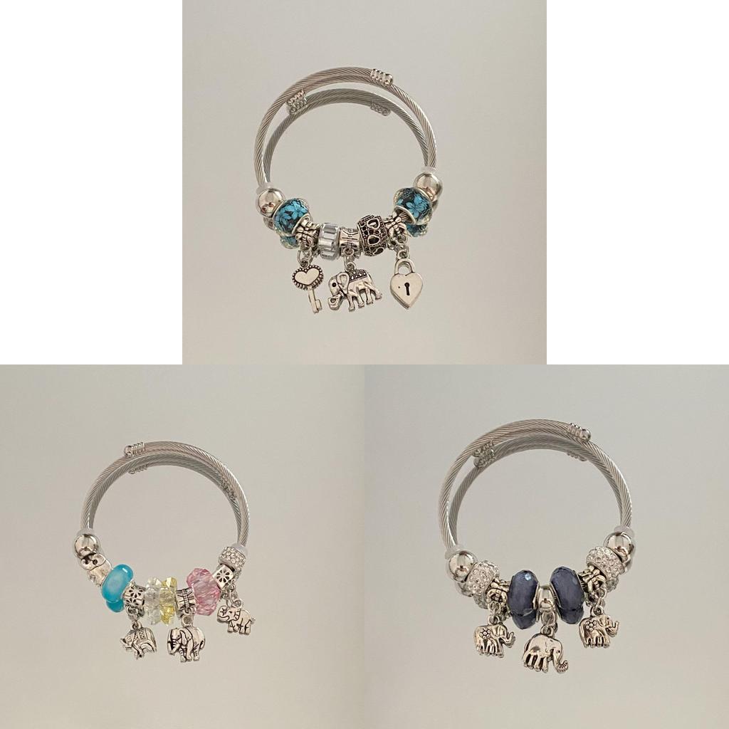 Modern Elephant Bead Bracelet With Stainless Steel Material For Fashion Casual Wear