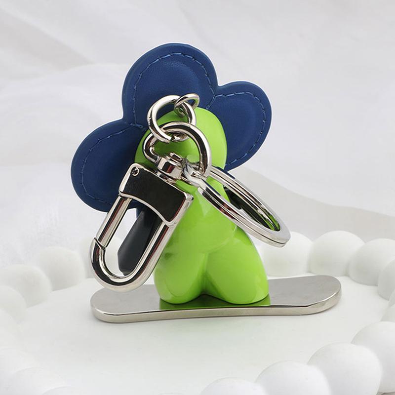 Sweet Cool Flower Doll Keychain Creative Snowboarding Pendant Keyring  Bag Charm Key Hanging Decoration Gifts