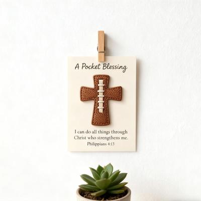 Handmade Cross Pocket Blessing DIY Craft Pocket-Sized Softball Cross Edition Relieve Stress Card Handcrafted Comfort Cross