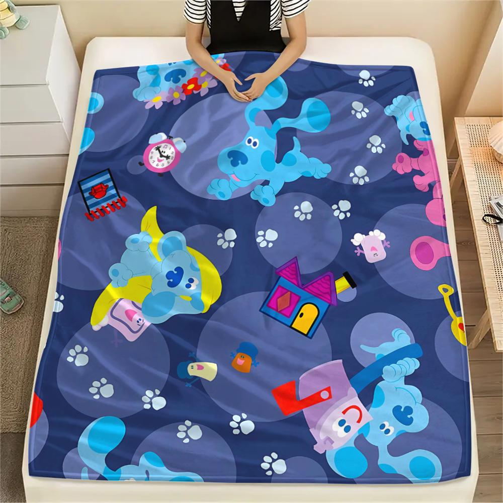 

1PC Blue s Clues Print Flannel Blanket, High quality All Seasons, Home Decor, Warmth and Comfort, Perfect for Christmas Gifts 80cm x 120cm