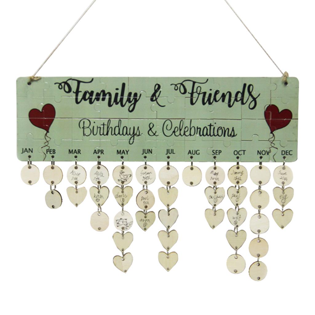 Buy DIY Wooden FAMILY and FRIENDS Calendar Home Wall Decor at