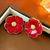 Silver Needle Vintage Geometric Court Style Light Luxury Retro Stud Earrings for Women