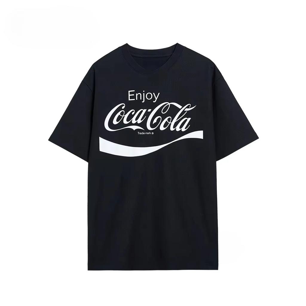 New Classic Retro Cola Logo Street Trendy Brand Tshirt Cotton Graphic Tee Unisex Unisex Summer Streetwear