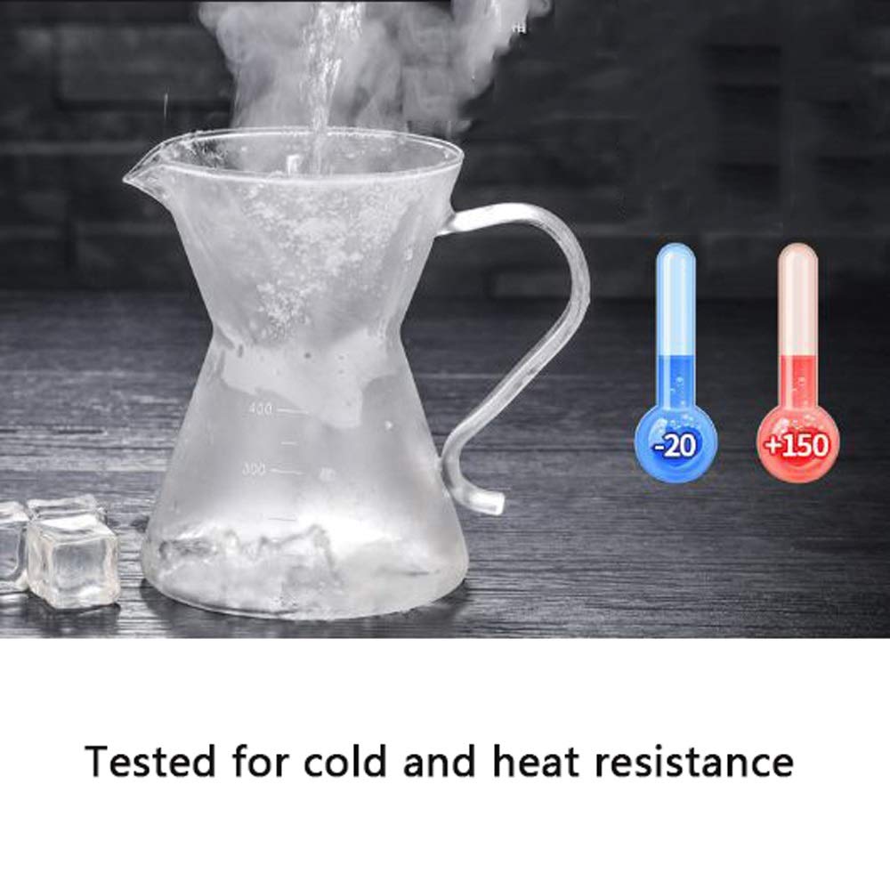 Tepelně odolný konvice na přípravu studeného čaje: Snadno se čistí, ručně vyrobený vysoce borosilikátový skleněný filtr, ideální pro domácí kávovou konvici