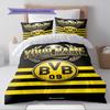Name Custom Borussia Dortmund Logo Pattern Bedding Set Quilt Cover Pillowcase Home Decor Gift (1 * Duvet Cover + 2 * Pillowcase, Without Core)