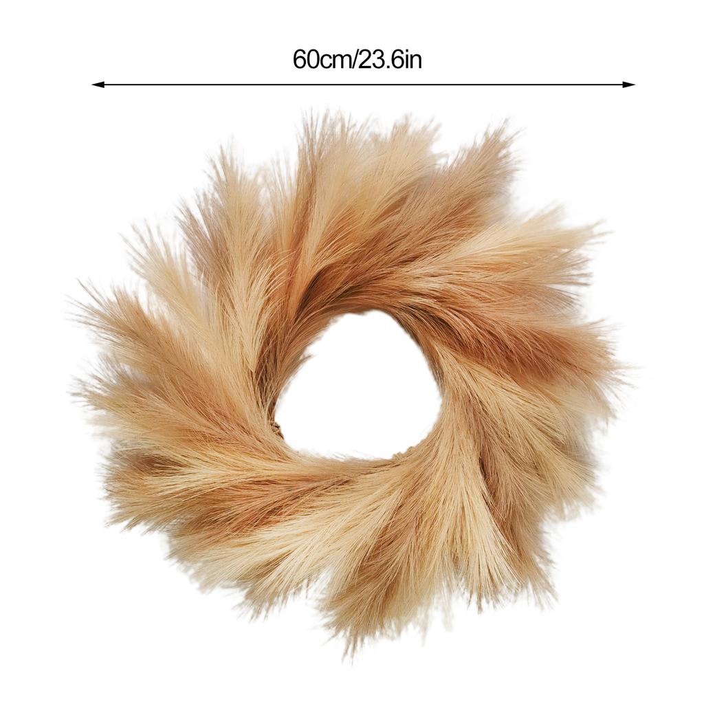 Artificial Pampas Grass Wreath Simulated Reed Wreath Faux Pampas Grass Wreath Decor for Home Living