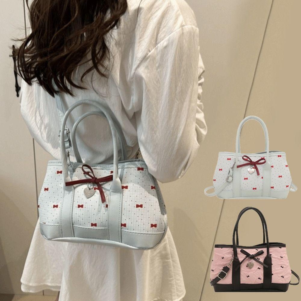Stylish Bow Shoulder Bag Leisure Women's Handbags Ins Style Bowknot Bucket Bag  Outfits