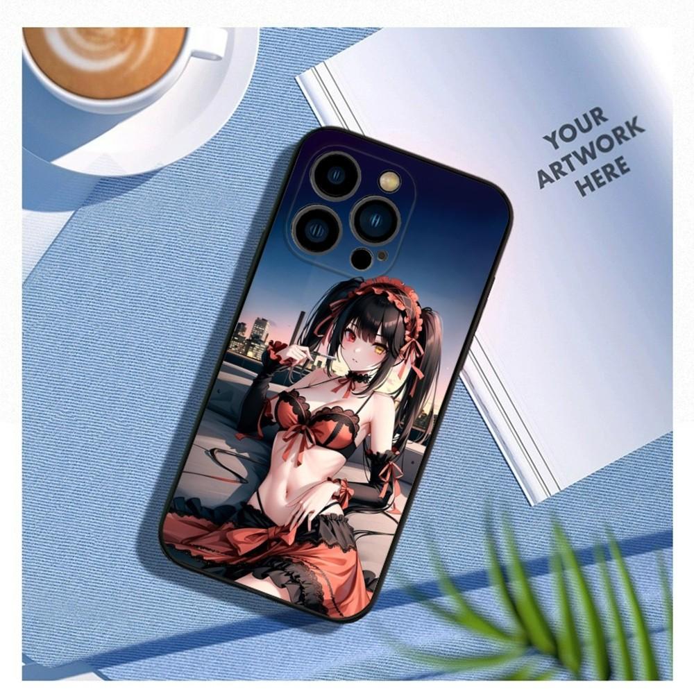 Date a live Tokisaki Kurumi Phone Case For iPhone15,14,13,12 Mini 11 Pro XR,X,XS,MAX 7,8 Plus Silicone Cover Soft Black