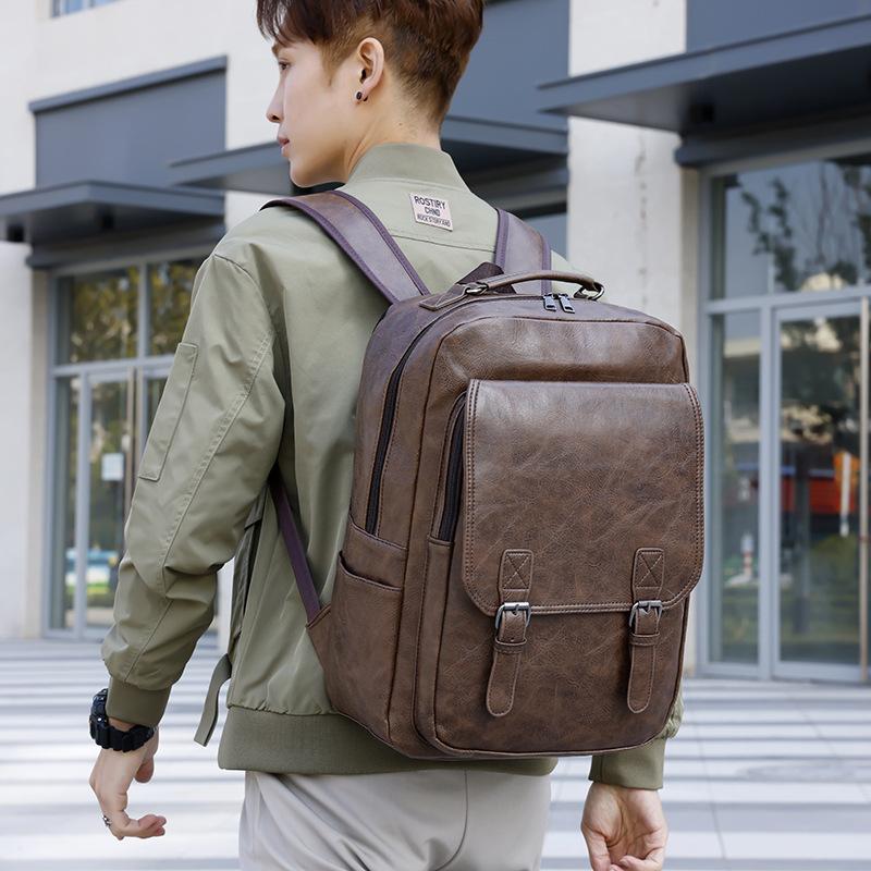 New fashion trend backpack, Korean version of student schoolbag travel large backpack, casual computer bag men's backpack