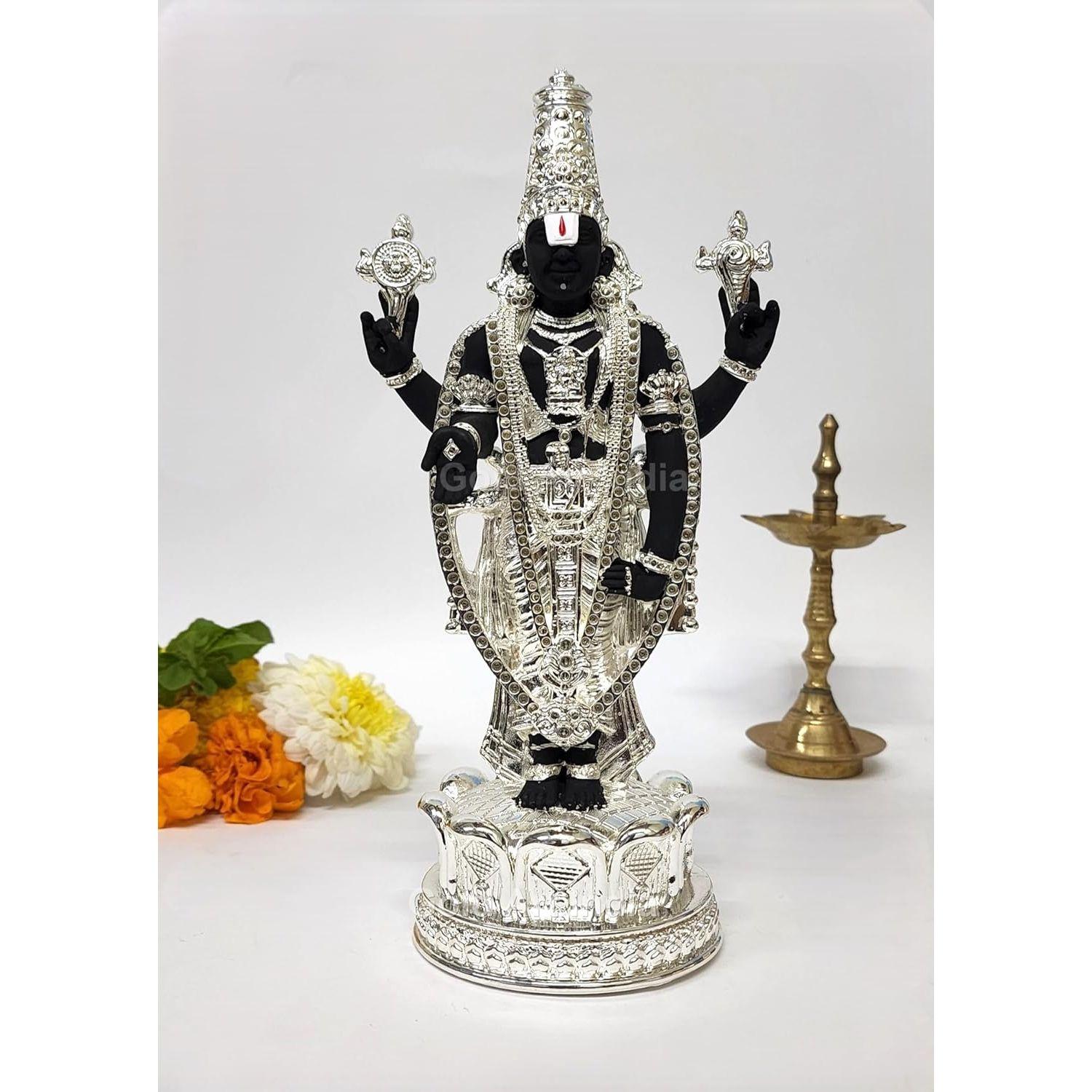 

Идол Мурти Господа Тирупати Баладжи для Мандира | Комната для Пуджи Господь Вишну Шри Венкатешвара Свами Статуя Бог Баладжи Домашний Декор