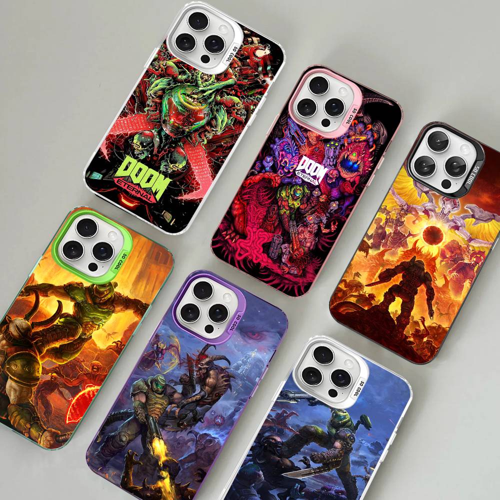 Cool Game H-DOOM Eternal-S Phone Case Color Silver Shell For lPhone 17 16 16e 15 14 13 12 11 Pro Max Plus
