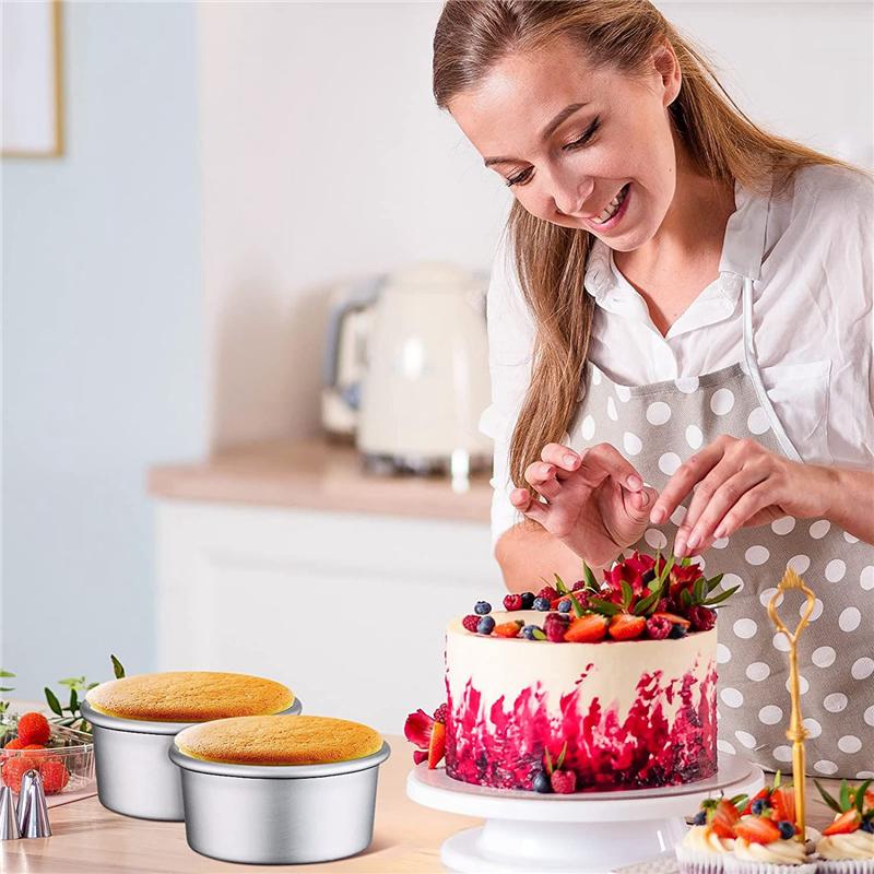 ABIYY-18 Pieces 4 Inch Small Cake Pan Mini Round Cake Pans for Baking Cake Pans Cheese Cake, Pizza, Quiche