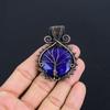 Blue Sapphire Pendant, Handmade Gemstone Pendant, 999 Copper Wire Wrapped  Pendant Antique Jewelry, For Engagement Gift