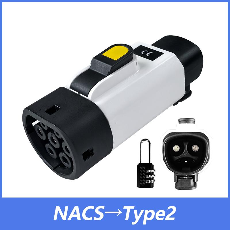 

EVqiaoyi NACS to Type2 EV Adapter 32A 7KW from Tesla Pile to Type2 EV Charging Converter for EU Standard Cars NACS to Type2