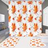 Autumn Leaves Shower Curtain Set With Non-Slip Bath Mats, U-Shaped Toilet Rug, And Toilet Lid Cover - Water-Resistant Polyester