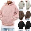 Winter Flauschiger Herren Hoodie Pullover Fleece Sweatshirt Kapuzenmantel Pullover