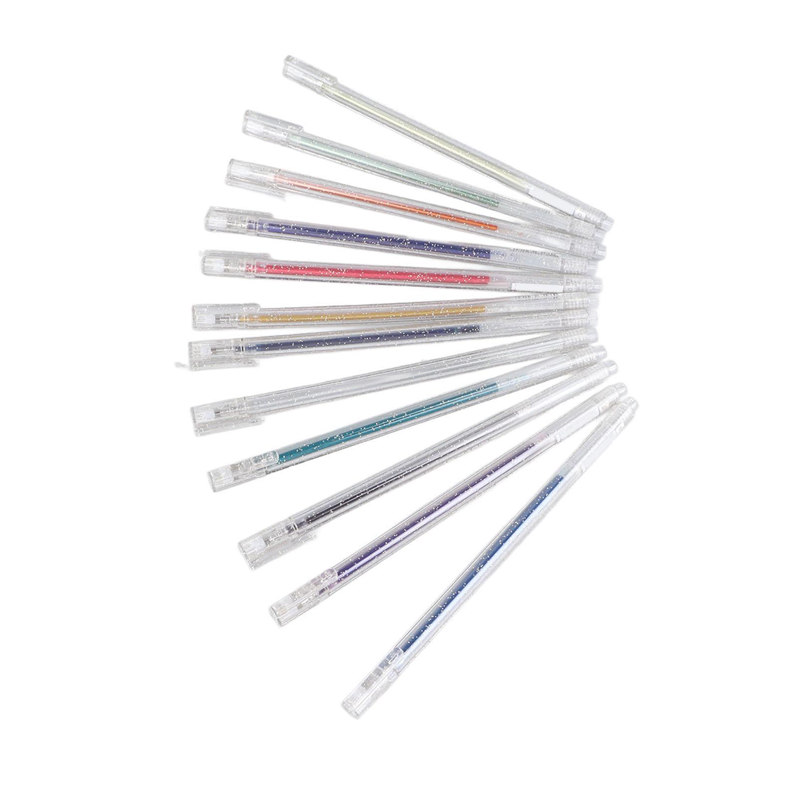 

Набор металлических ручек, водостойкие, меняющие цвет блестящие гелевые ручки для рисования, скрапбукинга, 12 шт.