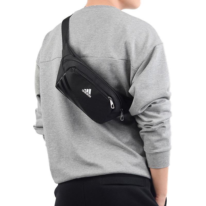 Adidas Ec Waist Portable Casual Travel Polyester Crossbody Sports Bag Small Unisex Waist Bag Black AJ4230