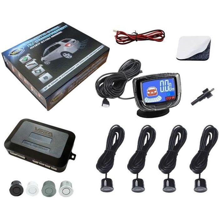 Radars de recul sonore avec écran LCD VEGA® Marque Française 4 capteurs noirs
