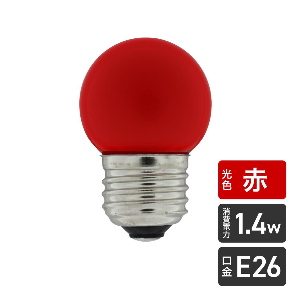 ELPA LED Bulb G40 Type E26 Red LDG1R-G-G254