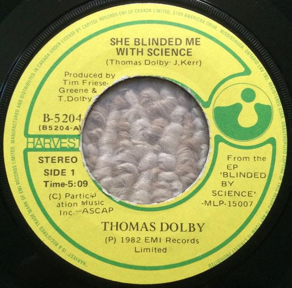 

7inch Record THOMAS DOLBY She Blinded Me With Science B5204 Harvest Canada Dance Electronica Used