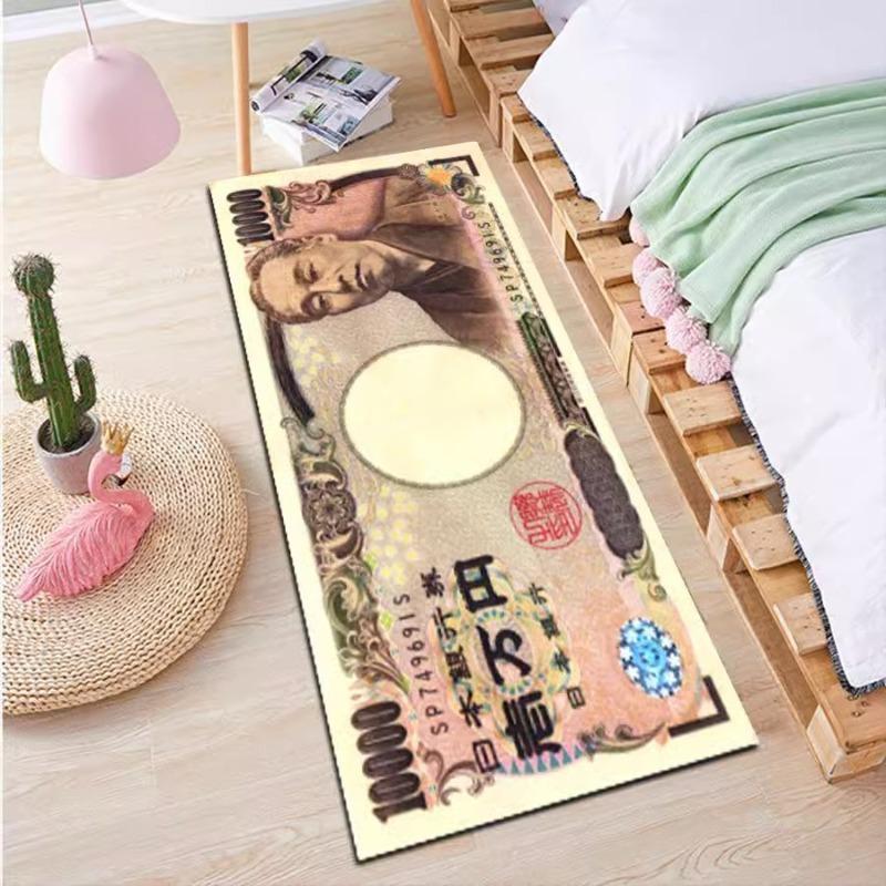 US Dollar Print Kitchen Mat - American Currency Design Carpet with Greenback Pattern for Home Living Room Bedroom Decoration