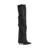 Fashion Brand Pleated Laziness Style Black Brown Over Knee Women's Boots High Heel Fashion Show Long Boots Size 35-43 Sexy Woman Shoes